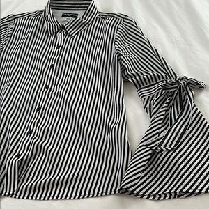 Karl Lagerfeld Black and White Striped Blouse